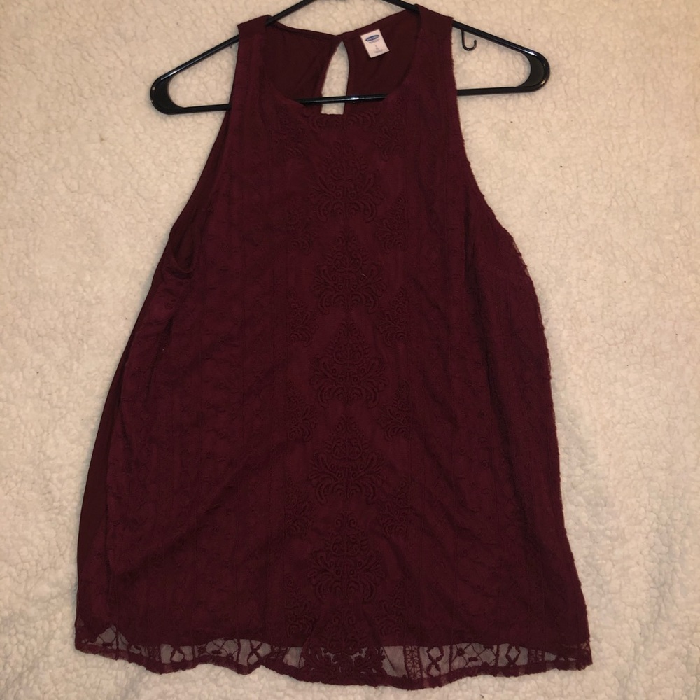 lace maroon blouse